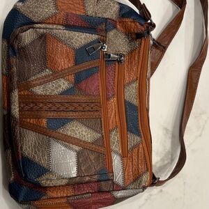 Elegant Patchwork Leather Messenger Bag